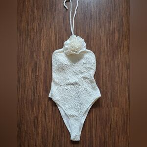 Mango Rosette textured swimsuit, size small